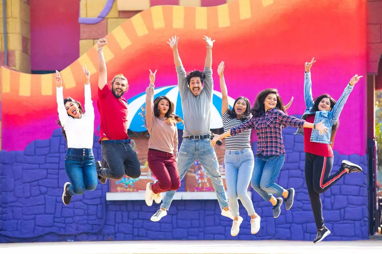 Friends celebrating at Fantasy Kingdom